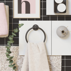 Porte-serviette anneau Start noir mat GROHE