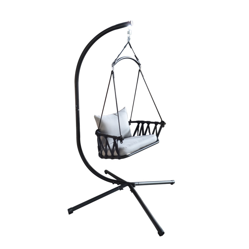 Fauteuil de jardin suspendu en balançoire anthracite