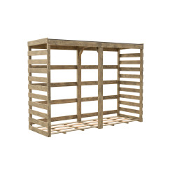 Abri bûches Colombus bois avec plancher 238x82x174cm | FOREST STYLE