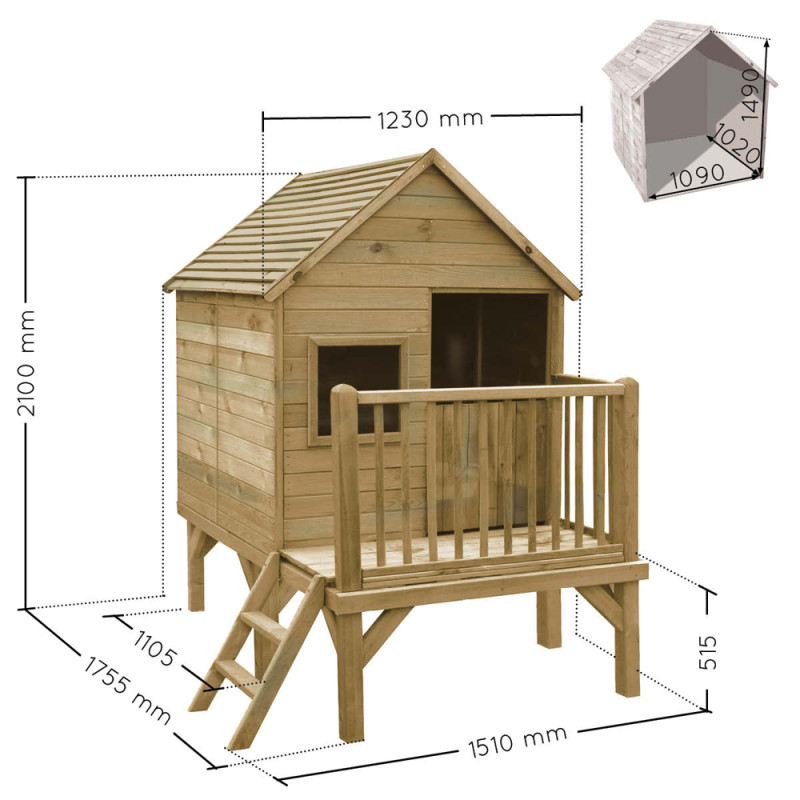 Cabane enfant Winny SOULET 1,51x1,75x2,1m | SOULET
