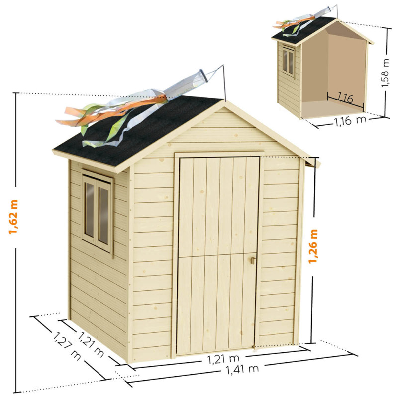 Cabane enfant Garance SOULET - Maisonnette bois 1.14m | SOULET