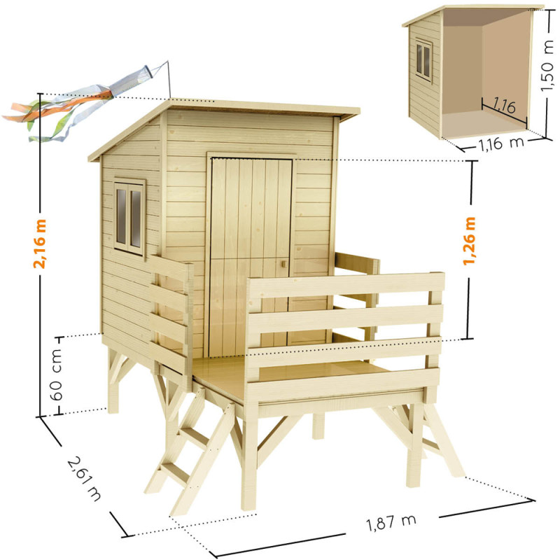 Cabane enfant Oakland SOULET 1,87x2,61x2,16m | SOULET