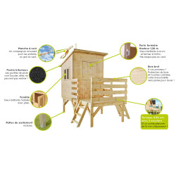 Cabane enfant Oakland SOULET 1,87x2,61x2,16m | SOULET