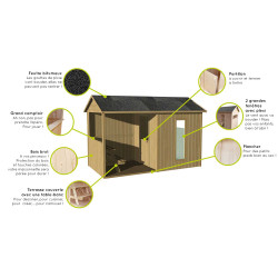 Cabane enfant Jazz SOULET 2,42m – Maisonnette pour jardin | SOULET