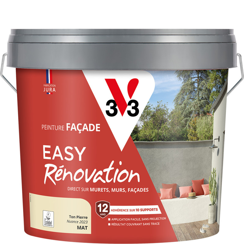 Peinture pour façade Easy Rénovation ton pierre mat 10 L V33 Peinture pour façade Easy Rénovation ton pierre mat 10 L V33