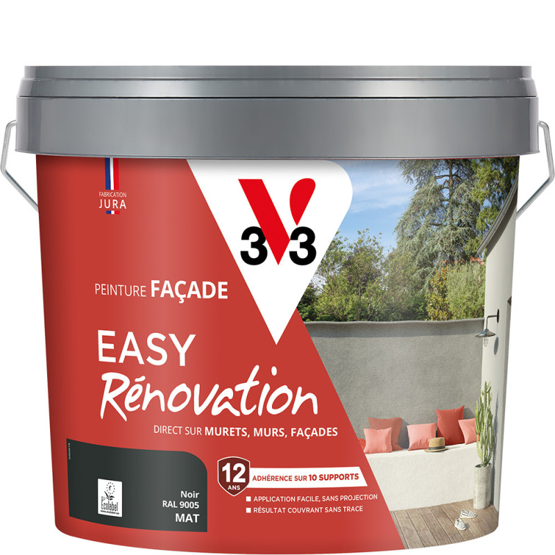 Peinture pour façade Easy Rénovation noir mat 10 L V33 Peinture pour façade Easy Rénovation noir mat 10 L V33