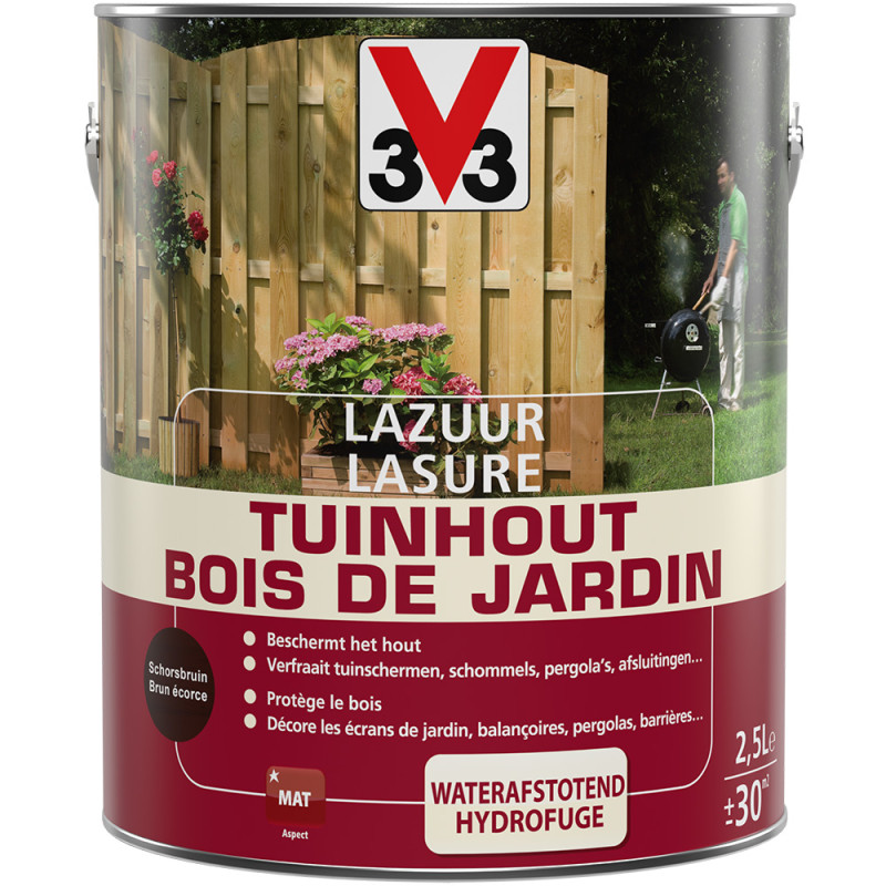 Lasure Bois de jardin brun écorce mat 2,5 L V33 Lasure Bois de jardin brun écorce mat 2,5 L V33