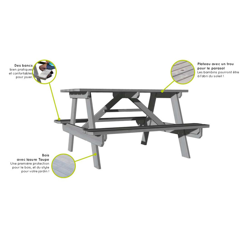 Table pique-nique enfant – Jeu & repas extérieur enfant | SOULET