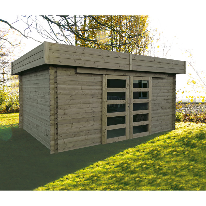 Abri de jardin en bois Viborg traité 40 mm 4,18 x 3,28 m SOLID