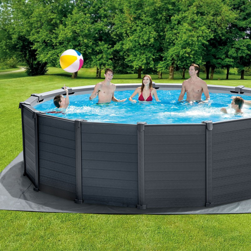 Piscine Graphite avec filtre à sable Ø 4,78 x 1,24 m INTEX