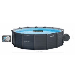 Piscine Graphite avec filtre à sable Ø 4,78 x 1,24 m INTEX