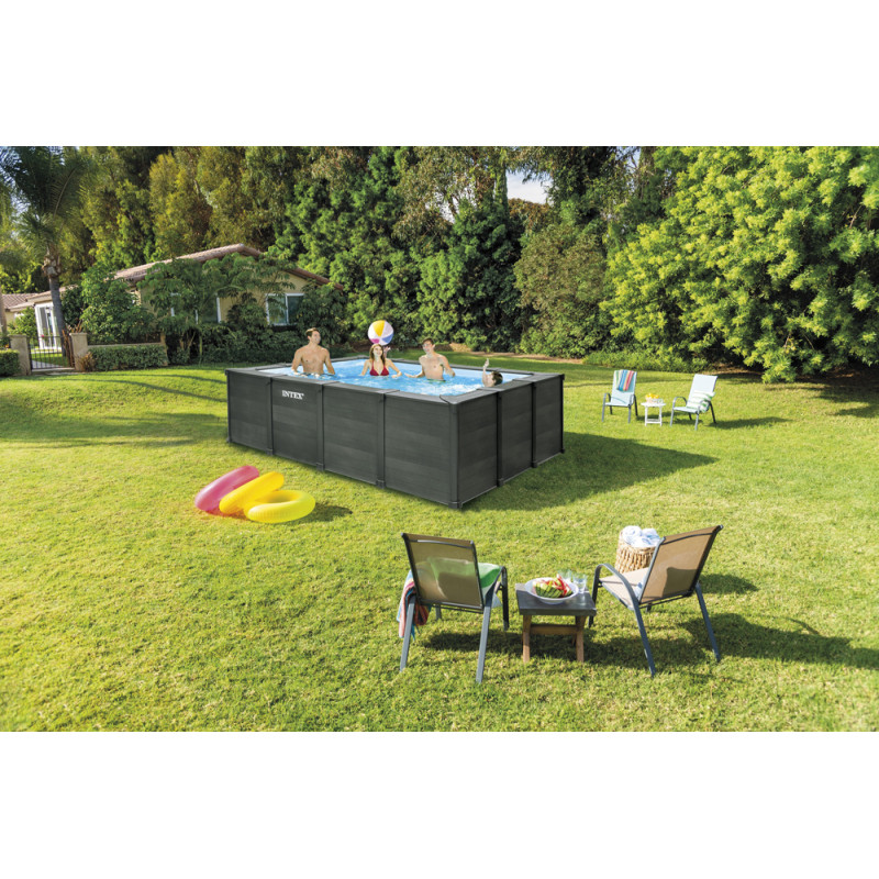 Piscine Graphite avec filtre à sable 4 x 3 x 1,24 m INTEX