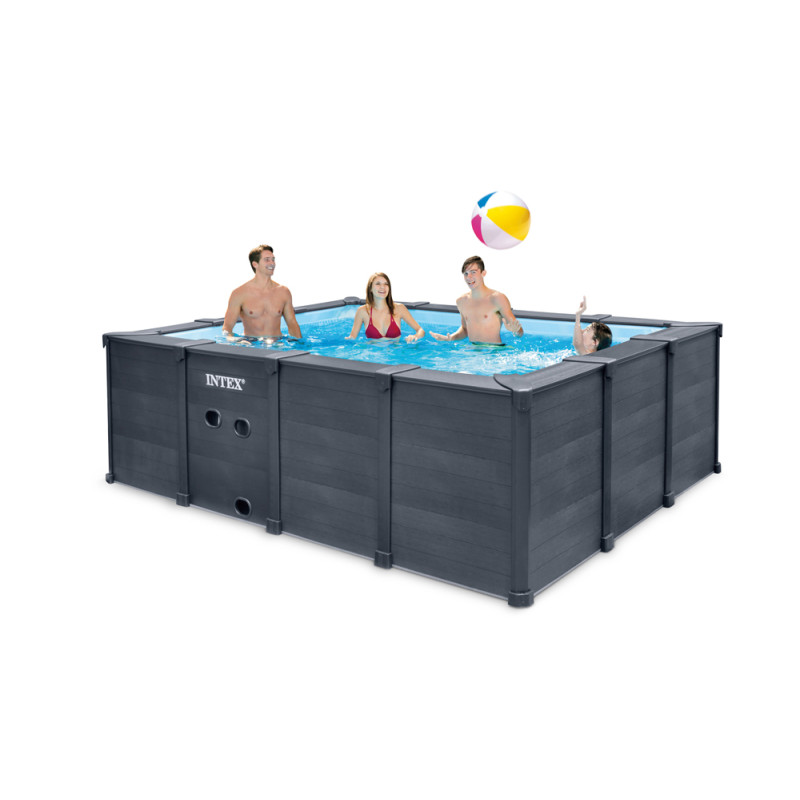 Piscine Graphite avec filtre à sable 4 x 3 x 1,24 m INTEX