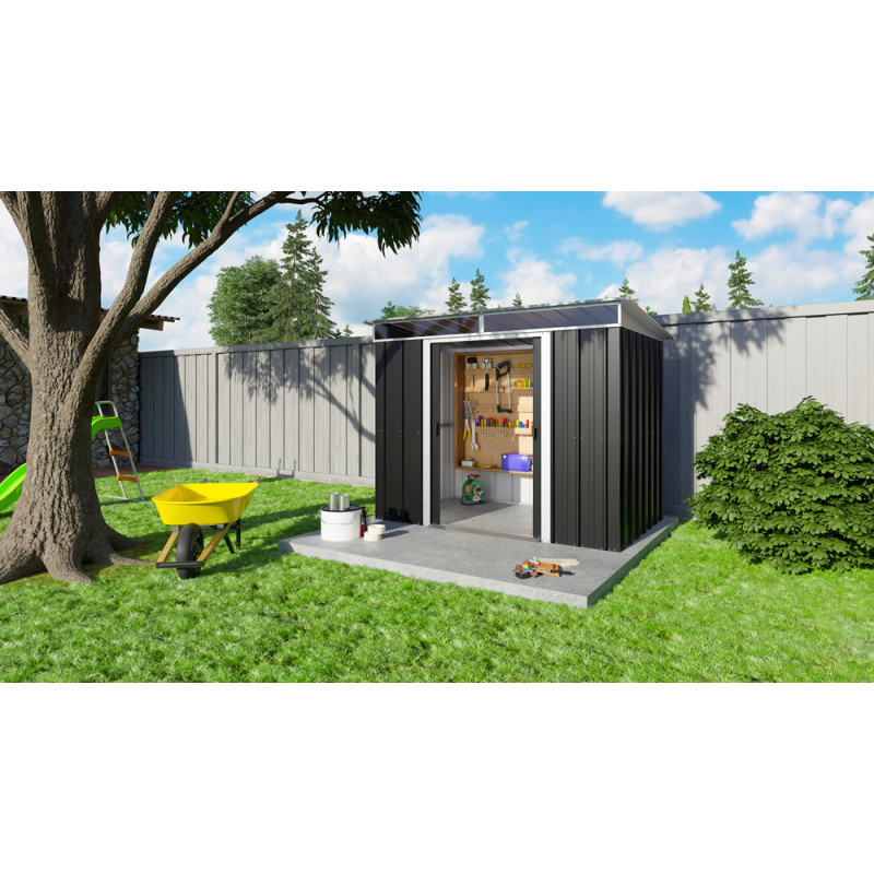 Abri de jardin en métal 2,38 x 1,59 x 2,1 m Abri de jardin en métal 2,38 x 1,59 x 2,1 m