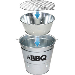 Seau à barbecue au charbon métal Ø 26,5 x 25 cm