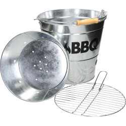 Seau à barbecue au charbon métal Ø 26,5 x 25 cm