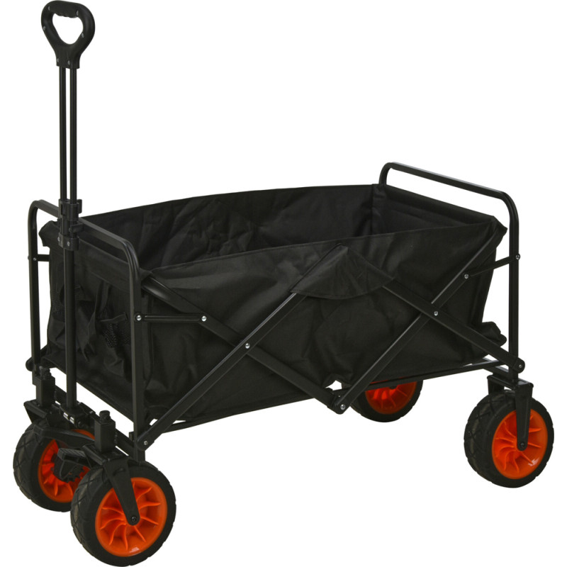 Chariot pliable noir 104 x 56 x 101 cm