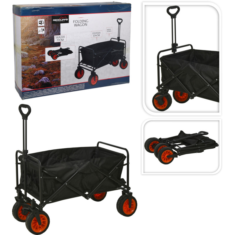 Chariot Pliable Noir – Transport Facile