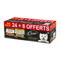 Patée pour chien Classic et Cuisine 24 + 8 pièces gratuites CESAR