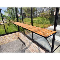Étagère Serre Bois Aluminium 225x32cm – Rangement Durable