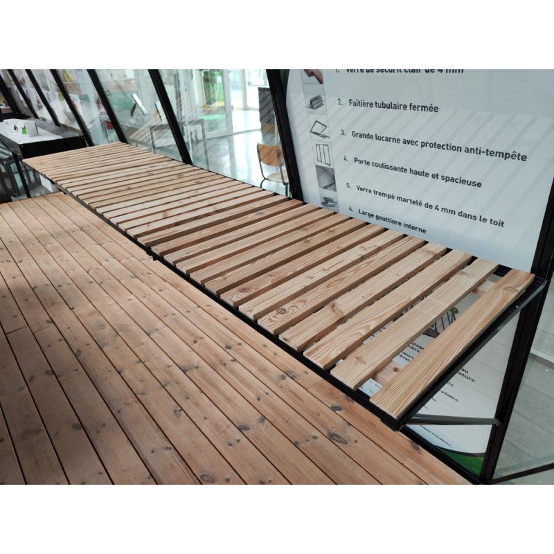 Table de culture bois alu noir 225x52cm ACD - Serre