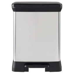 Poubelle de tri à pédale Decobin argent métallique et noir 18 et 10 L CURVER