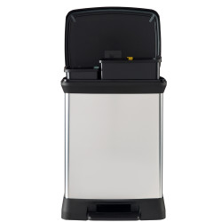 Poubelle de tri à pédale Decobin argent métallique et noir 18 et 10 L CURVER