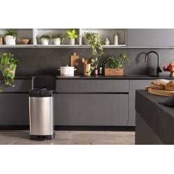 Poubelle de tri à pédale Decobin argent métallique et noir 2 x 23 L CURVER