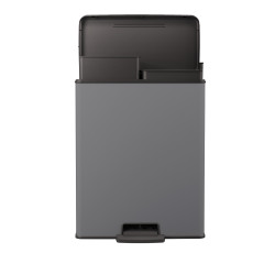 Poubelle de tri à pédale Decobin gris clair 2 x 26 L CURVER Poubelle de tri à pédale Decobin gris clair 2 x 26 L CURVER