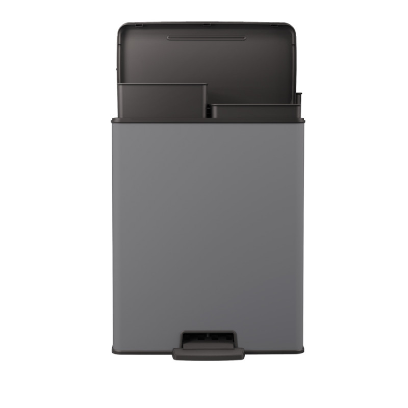 Poubelle de tri à pédale Decobin gris clair 2 x 26 L CURVER Poubelle de tri à pédale Decobin gris clair 2 x 26 L CURVER