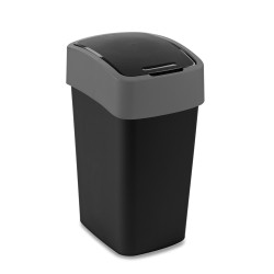 Poubelle Flip Bin noir et gris clair 25 L CURVER