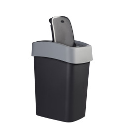 Poubelle Flip Bin noir et gris clair 25 L CURVER