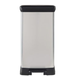 Poubelle à pédale Decobin argent métallique et noir 50 L CURVER
