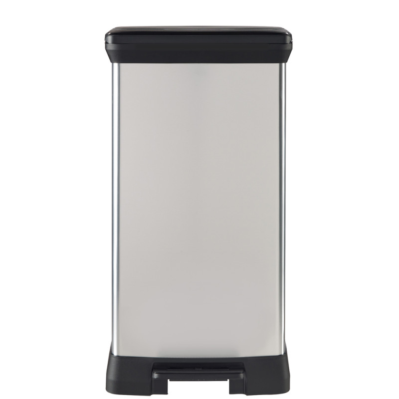 Poubelle à pédale Decobin argent métallique et noir 50 L CURVER