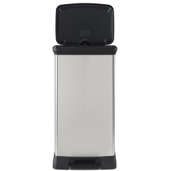 Poubelle à pédale Decobin argent métallique et noir 50 L CURVER