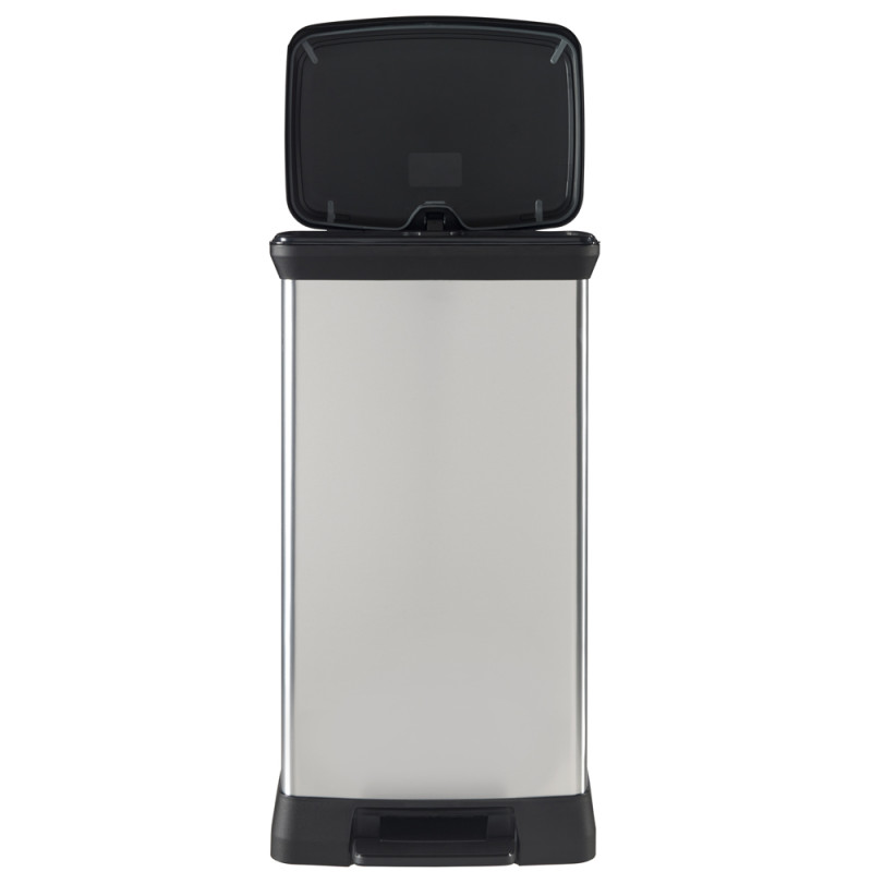 Poubelle à pédale Decobin argent métallique et noir 50 L CURVER