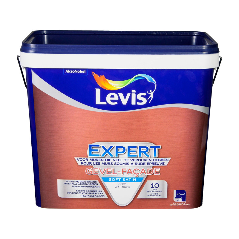 Peinture Expert pour façade blanche satinée 5 L LEVIS