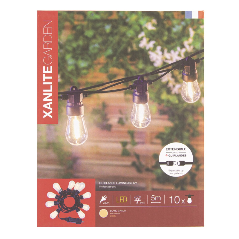 Guirlande extérieure LED extensible 4,3 W 5 m XANLITE Guirlande extérieure LED extensible 4,3 W 5 m XANLITE