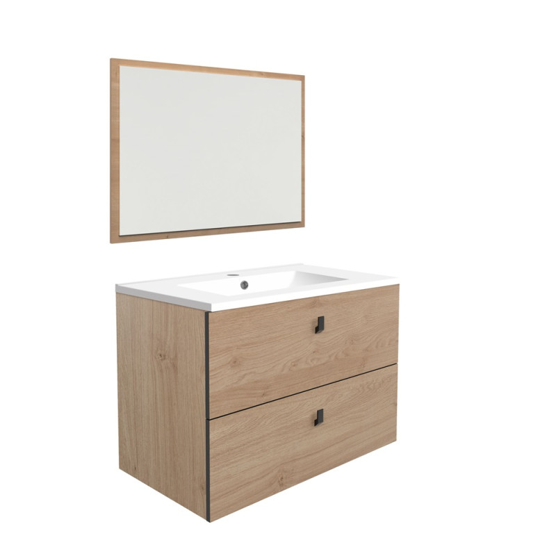 Ensemble de salle de bain Opti chêne Kendal 80 cm ALLIBERT