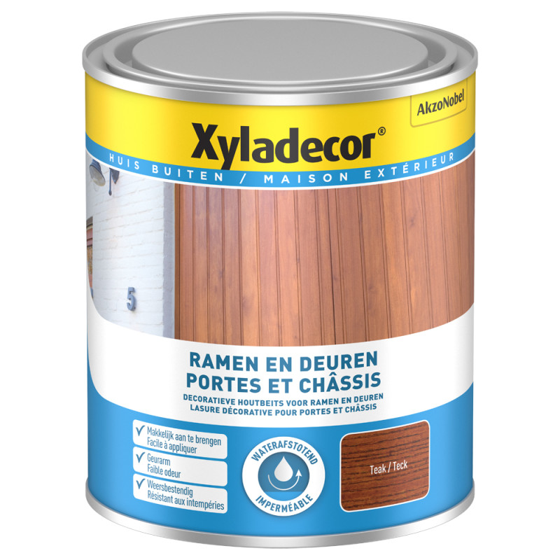 Lasure pour portes et châssis teck 0,75 L XYLADECOR