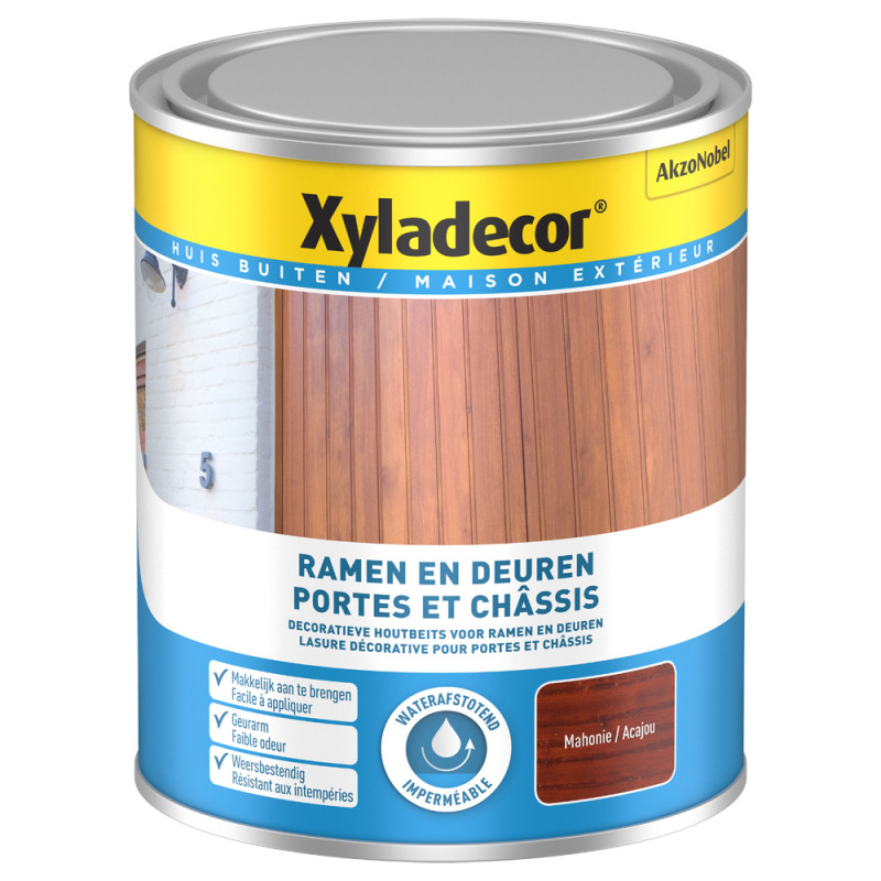 Lasure pour portes et châssis acajou 0,75 L XYLADECOR