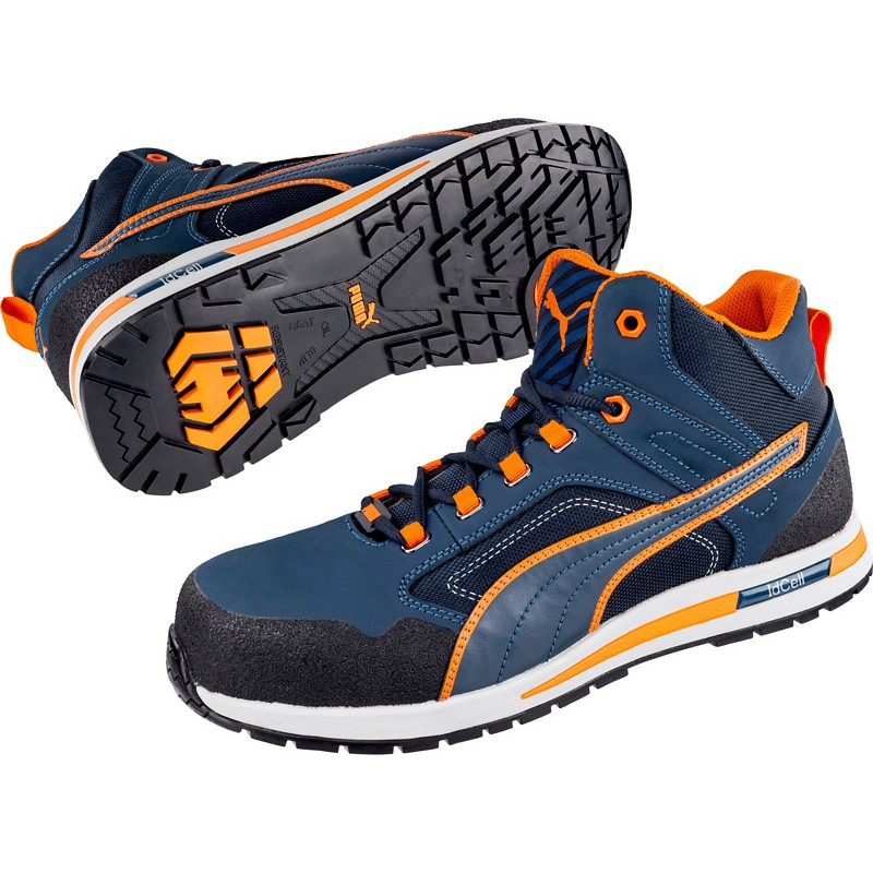 Paire de chaussures de sécurité Crosstwist Mid bleues et oranges 40 PUMA SAFETY