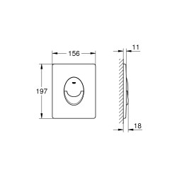 Plaque de commande pour WC suspendu Start noir mat GROHE Plaque de commande pour WC suspendu Start noir mat GROHE