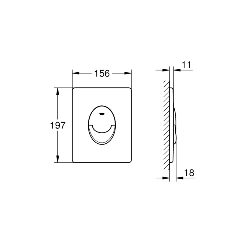 Plaque de commande pour WC suspendu Start noir mat GROHE Plaque de commande pour WC suspendu Start noir mat GROHE