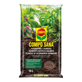 Terreau pour plante d'intérieur et palmier Sana 10 L COMPO