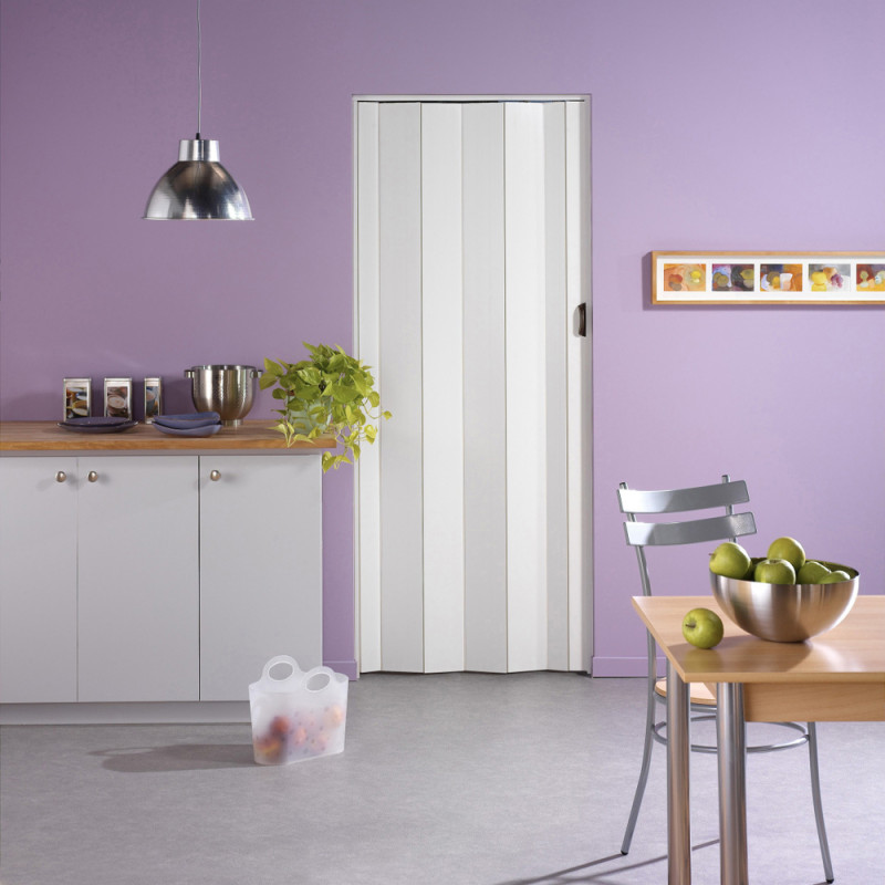 Porte accordéon Una blanche 215 cm