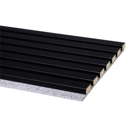 Lambris revêtu Decowall Acoustic noir 260 x 30 x 3,5 cm 2 pièces CANDO