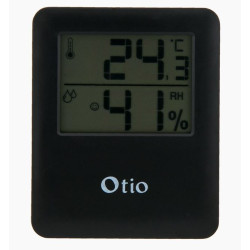 Thermomètre hygromètre magnétique noir OTIO