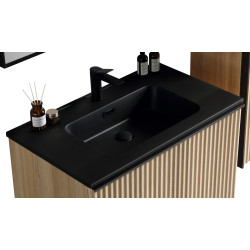Plan de toilette Brunella noir 80 cm SANIMAR Plan de toilette Brunella noir 80 cm SANIMAR