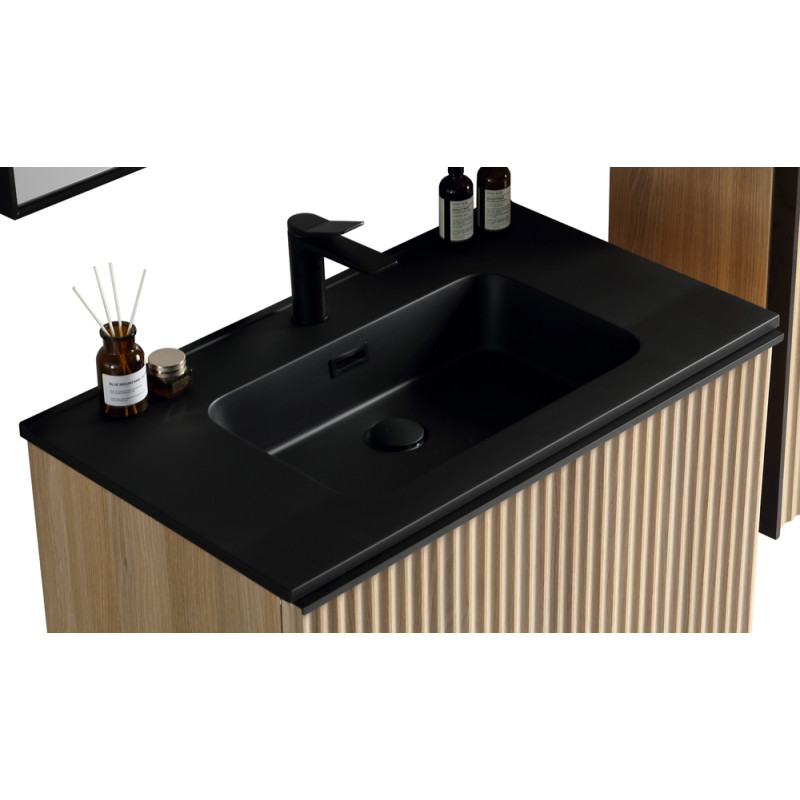 Plan de toilette Brunella noir 80 cm SANIMAR Plan de toilette Brunella noir 80 cm SANIMAR